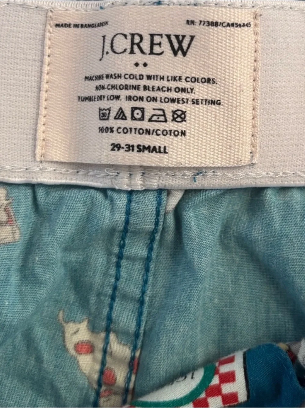 J. Crew Light Blue Cotton Novelty Pizza Print Shorts